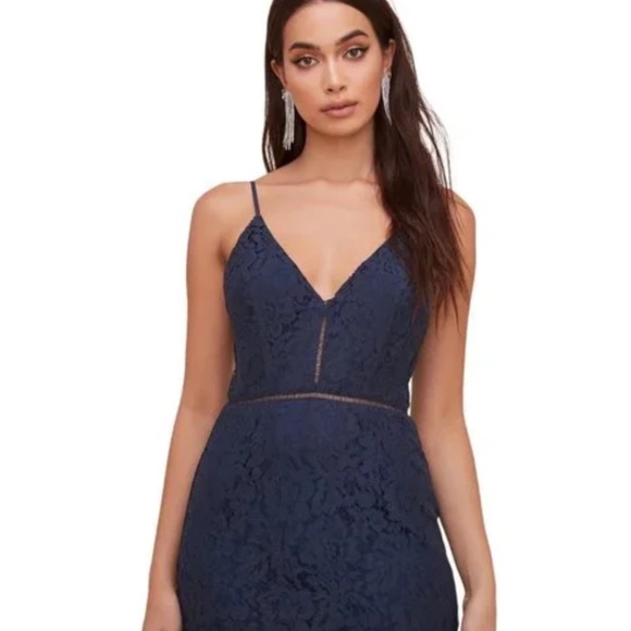 ASTR The Label Lattice Inset Lace Spaghetti Strap Party Event Dress Size M - Picture 10 of 10